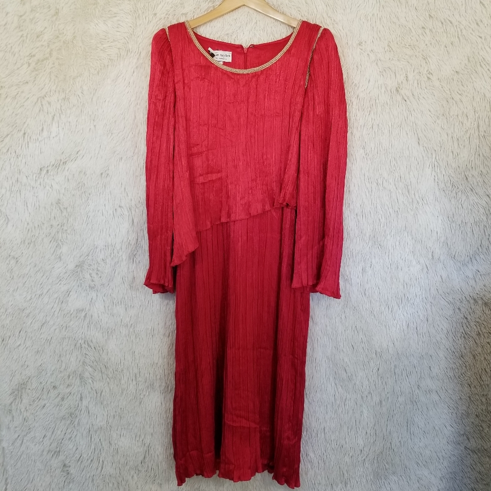 MORTON MYLES vintage red gold gown dress size 10